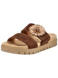 Gabor Dames Platte Sandalen Suède Chocoladebruin Maat 39