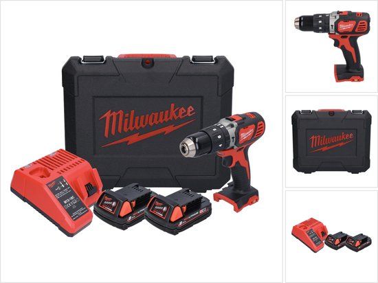 Milwaukee M18 BPD-202C Accu Klopboormachine Set - 18V - 2x 2.0Ah Accu's - 4933443515