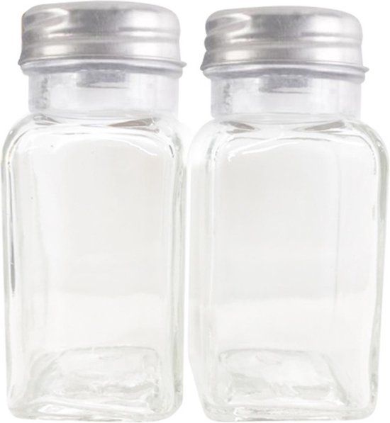 Dutch ID Set van 2x peper en zout strooiers - Glas - 4 x 9 cm - Transparant