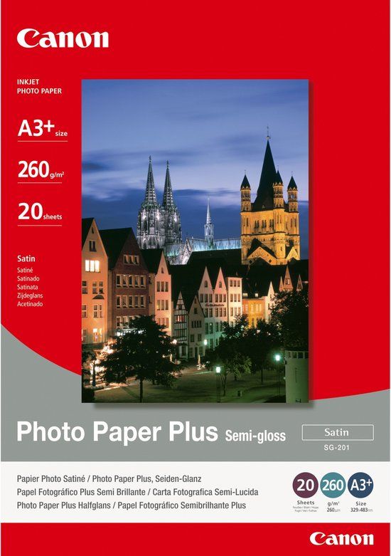 Canon SG-201 Photo Paper Plus A3+ - 20 vel - 260 g/m² - A3 - Zwart