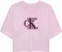 Calvin Klein Girls Velvet Monogram Boxy T-shirt Pearly Pink Taille: 14