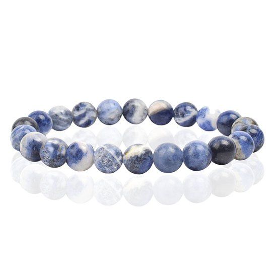 Memphis Lookinggoodtoday Natuursteen Armband met 8mm Kralen Memphis - Sodalite