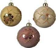 Decoris Kerstballenset a 3 stuks roze 8cm