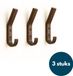 Loods84 Houten Wandhaken - Walnoot - 3 Stuks