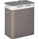 ALLAUVE Panier À Linge 100l Avec 3 Poignées, Sac Lavable En Bambou, Polyester, Coton, Métal, 52x32x63 Cm, Gris