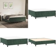 vidaXL Boxspring bed 160x200 cm fluweel donkergroen