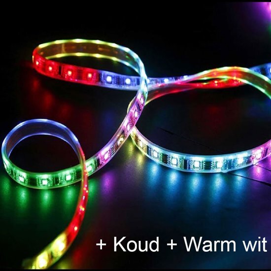 ABC-LED 5 Meter Slimme ledstrip - RGB + Dual White + ontvanger