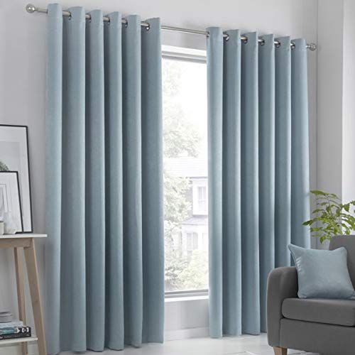 Fusion Home Furnishings Strata-Blockout Eyelet Curtains - Pair
