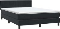 vidaXL Boxspring met matras fluweel zwart 160x210 cm