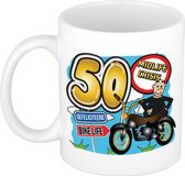 Bellatio Decorations cadeau mok 50 jaar - midlife crisis - keramiek - 300 ml - Abraham