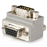 Rechte StarTech.com VGA-adapter, rechthoekig, VGA naar VGA, mannelijk/vrouwelijk, type 2, VGA-stekker naar VGA-aansluiting (GC1515MFRA2), grijs