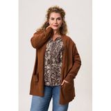 Miss Etam Plus lang vest bruin
