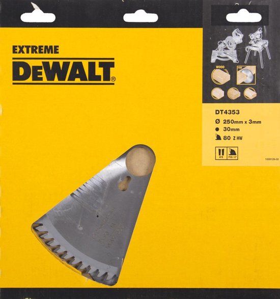 DeWALT Cirkelzaagblad voor Hout | Extreme | Ø 250mm Asgat 30mm 80T - DT4353-QZ
