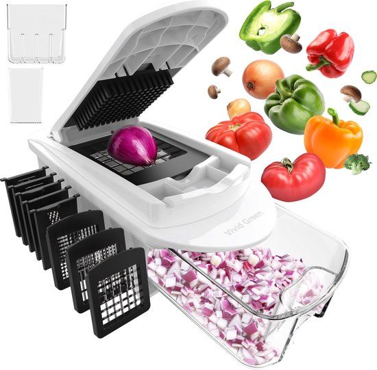 Vivid Green Groentesnijder Multifunctioneel - Mandoline - 15-delig - IJswit