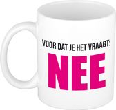 Bellatio Decorations Cadeau koffie/thee mok - roze - de slimste - 300 ml - keramiek