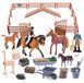 43 pièces Ensemble de jeu d'écurie pour chevaux