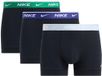 Nike Essential Cotton Stretch Trunk Boxershorts 3-Pack Heren - Zwart/Blauw, Maat L