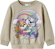 NAME IT NMFJEMMA PAW NREG SWEAT UNB CPLG Meisjes Sweater Katoen Lange Mouw Ronde Hals Peyote Melange