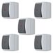 REV AquaForm spaarset, 5 x verwarmingsschakelaar, vochtige ruimte, IP44, tweepolig, opbouw, grijs