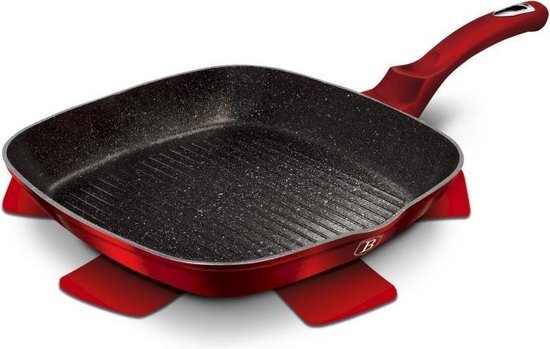 Berlinger Haus grillpan Burgundy 28 cm aluminium rood/zwart