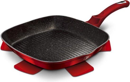 Berlinger Haus Grillpan - Burgundy - 28 cm - Aluminium - Rood/Zwart