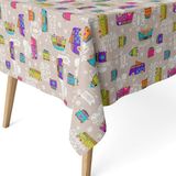 ECOMMERC3 Vlekafstotend tafelkleed voor ronde tafel, maat 140, rond, vuilafstotend, extra zacht en waterdicht, eenheidsmaat