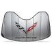 West Coast Corvette 27170300 C7 Corvette Stingray Logo Accordeon Stijl Zonnescherm, Geïsoleerde Plain Zilver