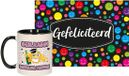 Bellatio Decorations Shoppartners Bv Cadeau koffiemok geslaagd thema - 300 ml - met A5 wenskaart Gefeliciteerd - Topper