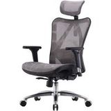 SIHOO Ergonomische Bureaustoel, 150kg Belastbaar, Grijze Bekleding, Zwart Frame