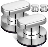 Merkloos / Sans marque 4 stuks - zuignap deurgrepen, glazen douchedeurgreep - zonder Boren - voor badkamer, kast, terras schuifdeuren - sterke vacuümzuiging - 62*50mm - zilver