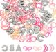 Bol Phone Cases Charms Set - Beads Jewelry Making - DIY Decoration - 76 Different Styles - 1.6 cm Max - Rose Argent