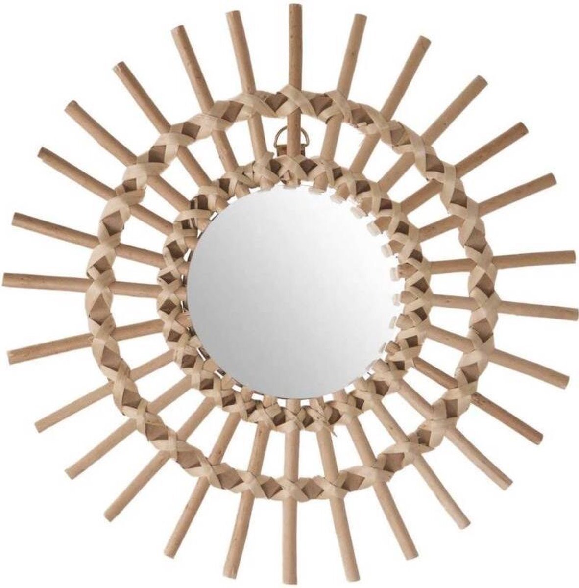 Atmosphera Bamboe Spiegel Rond – 30 cm – Rotan Wandspiegel