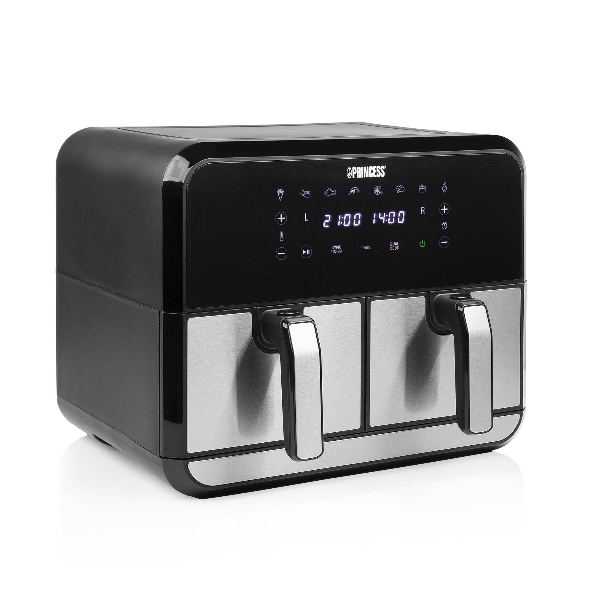 Princess 01.182074.01.001 Double Basket Air Fryer - 8L, 1700W