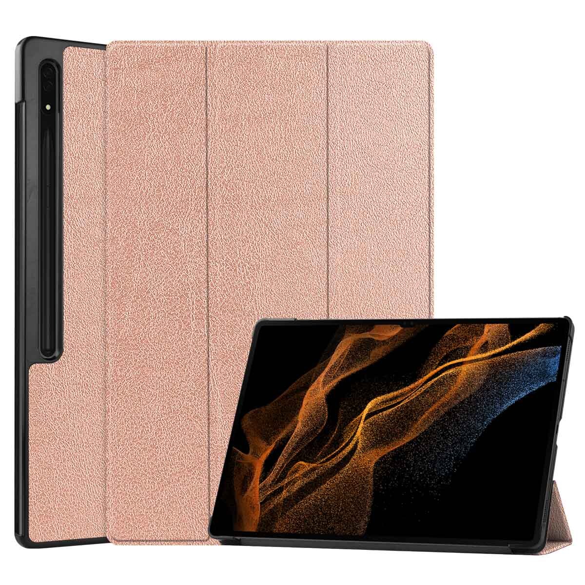 imoshion Trifold Bookcase Samsung Galaxy Tab S8 Ultra tablethoes - Rosé Goud