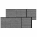 vidaXL Hekset - 1045 x 186 cm - WPC en Aluminium - Grijs