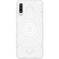 Samsung Galaxy A70 Verstevigd hoesje met sublimatie bedrukking, compatibel met Mandala blanc