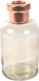 Countryfield Bloemenvaas Firm Bottle - transparant beige/koper - glas - 10 x 21 cm