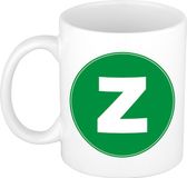 Bellatio Decorations Shoppartners Bv Koffie mok met de letter Z - beker - groen - 300 ml