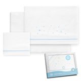 Interbaby Flanellen kinderwagenbeddengoed 40 x 80 cm met hoeslaken, laken en kussensloop Sterrenpatroon