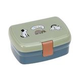 LÄSSIG Kinderlunchbox, broodtrommel met uitneembare onderverdeling, BPA-vrij, Happy Prints