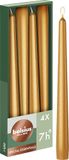 Bolsius Gladde Dinerkaarsen Taps Metallic Goud 4 Stuks 24,5 cm
