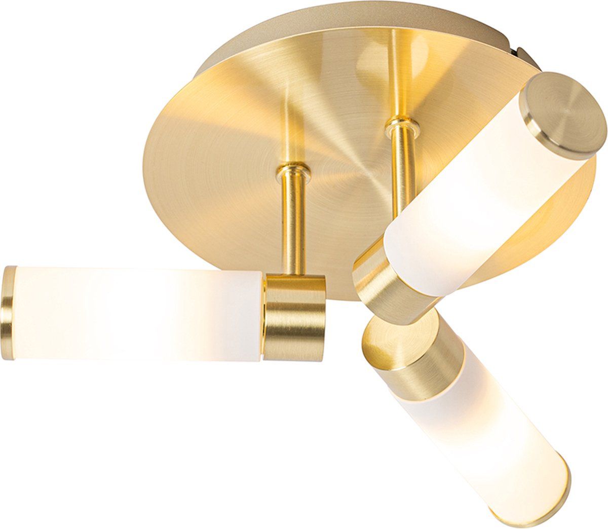 QAZQA Bath Plafondlamp - 3 Lichts - Ø 28.5 cm - Goud/Messing - Buitenverlichting