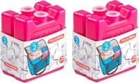 Plasticforte kleine koelelementen - 4x stuks - 100 grams - 7 x 8 cm - roze - plastic