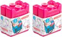 Plasticforte kleine koelelementen - 4x stuks - 100 grams - 7 x 8 cm - roze - plastic