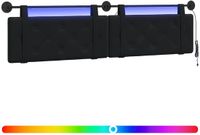 vidaXL Hangend hoofdbord met LED-verlichting Zwart Fluweel