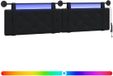 vidaXL Hangend hoofdbord met LED-verlichting Zwart Fluweel