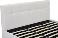 Vente-unique Lit avec rangement tissu blanc 180 x 200 cm