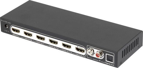 SpeaKa Professional 4-poorts HDMI-splitter - 4K - Zwart