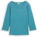 Tom Tailor Slim fit shirt met lange mouwen en glitterlogo - Maat L - tropical teal
