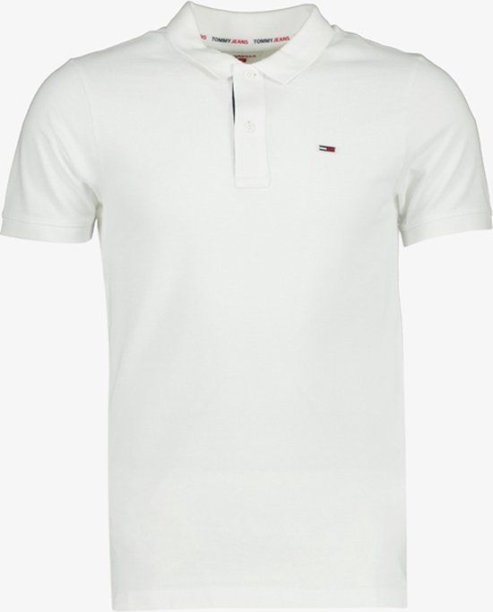 Tommy Hilfiger Heren Polo - Wit - Maat M - Katoen - Korte Mouw - Casual